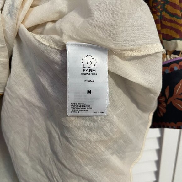 NWT Farm Rio Beige Ainika Flora V-Neck Midi-Dress - Picture 5 of 7